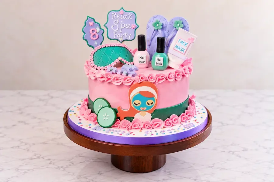 Spa party with nail polish, a face mask and cucumber slices