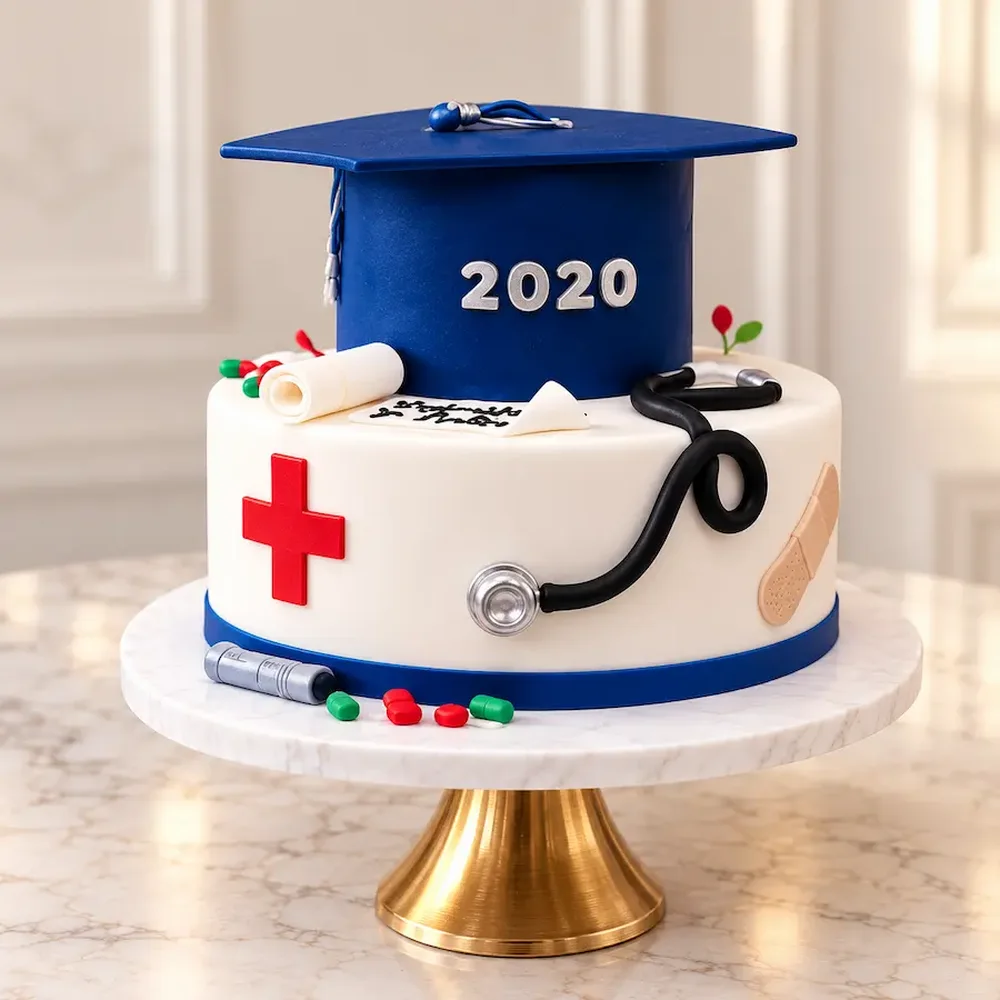 Scrubs and a stethoscope for a nursing or medical graduate